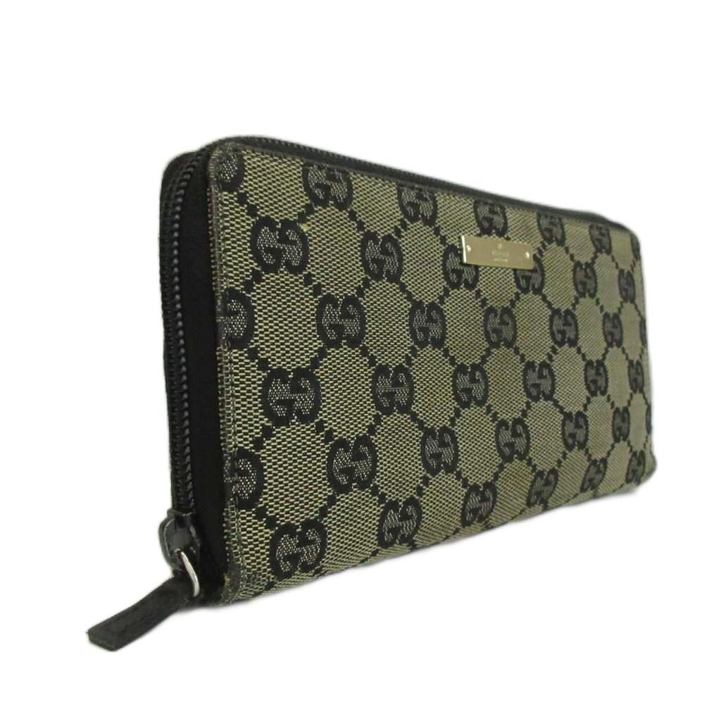 グッチ GUCCI 長財布 GGキャンバス レザー ラウンドファスナー 総柄