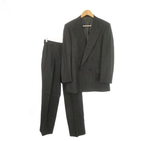 アクアスキュータム AQUASCUTUM セットアップ スーツ フォーマル A-6 グレー ダブルブレスト ピークドラペル 長袖 1158314 /CK2 ■GY50