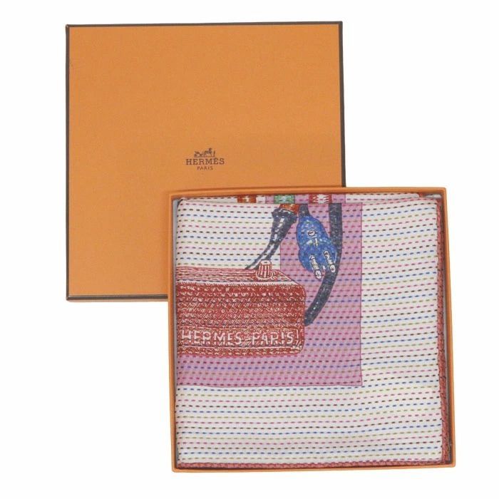 エルメス HERMES スカーフ カレ 70 シルク100％ Chevaloscope Neon