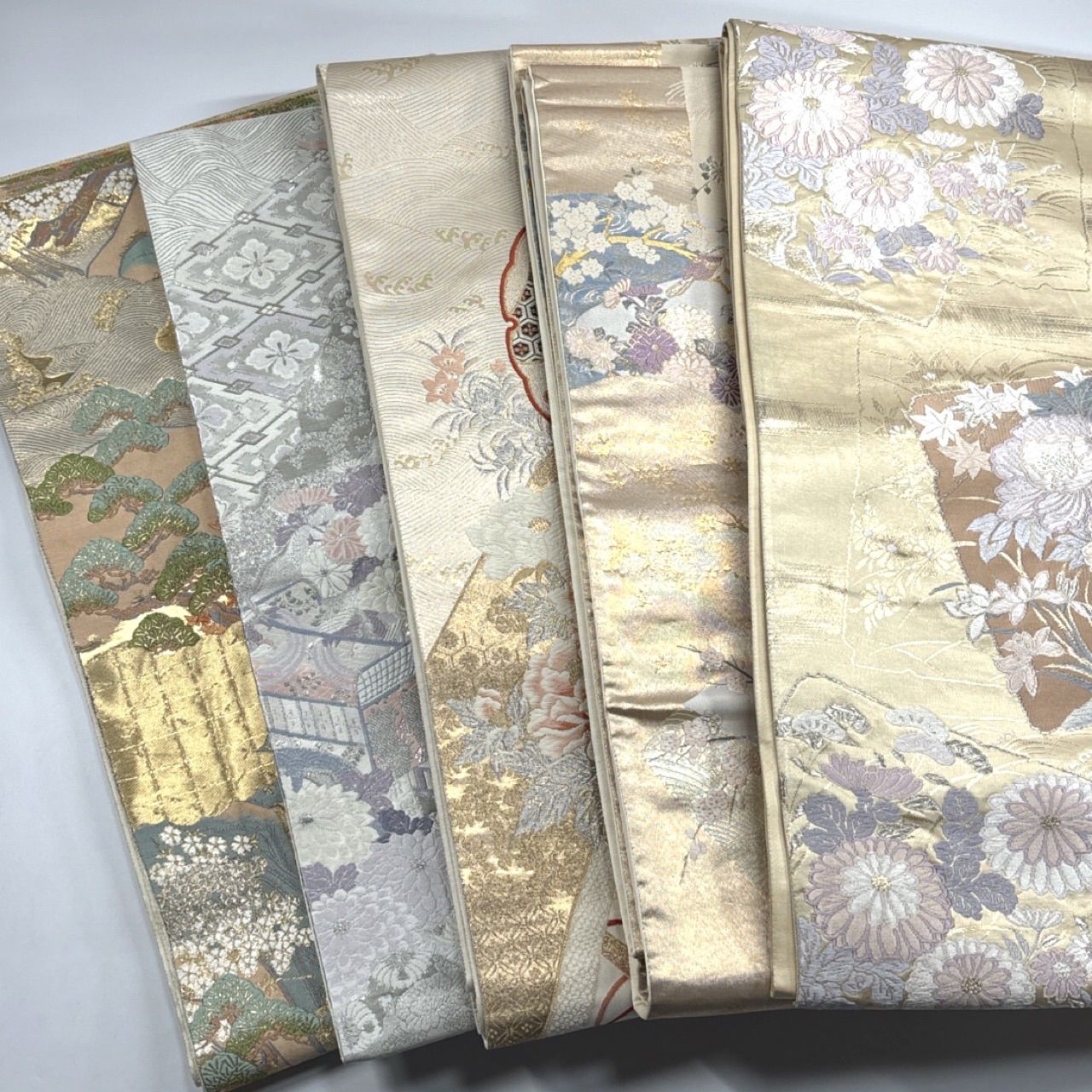袋帯 5枚 正絹 帯まとめ売り【6072】同梱購入歓迎 リメイク用 着付け