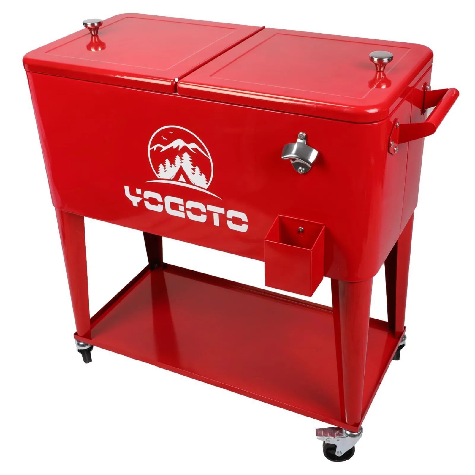 YOGOTO クーラーボックス 80L キャスター付き クーラーカート 大容量 BBQ キャンプ 運動会 アウトドア 祭り 花火大会