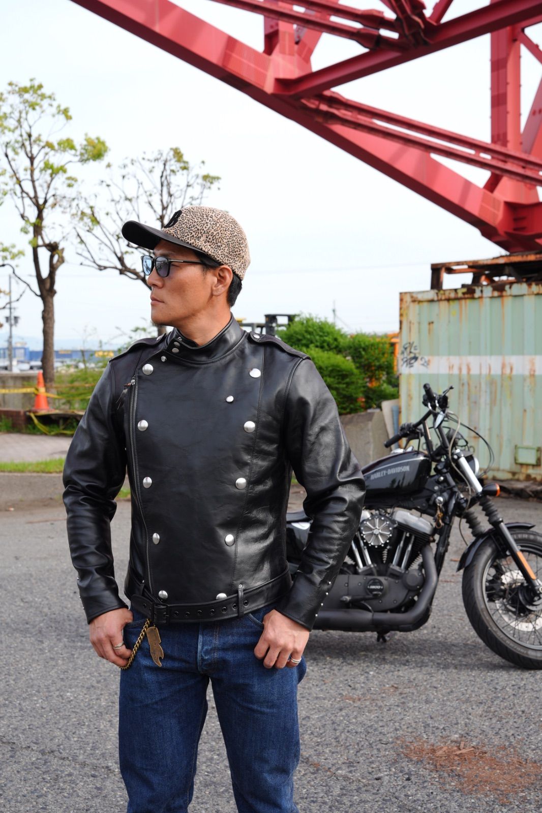 レザートグス 実名復刻 茶芯 ホースハイド 馬革 ダブルライダース モーターサイクル ジャケット M(38)