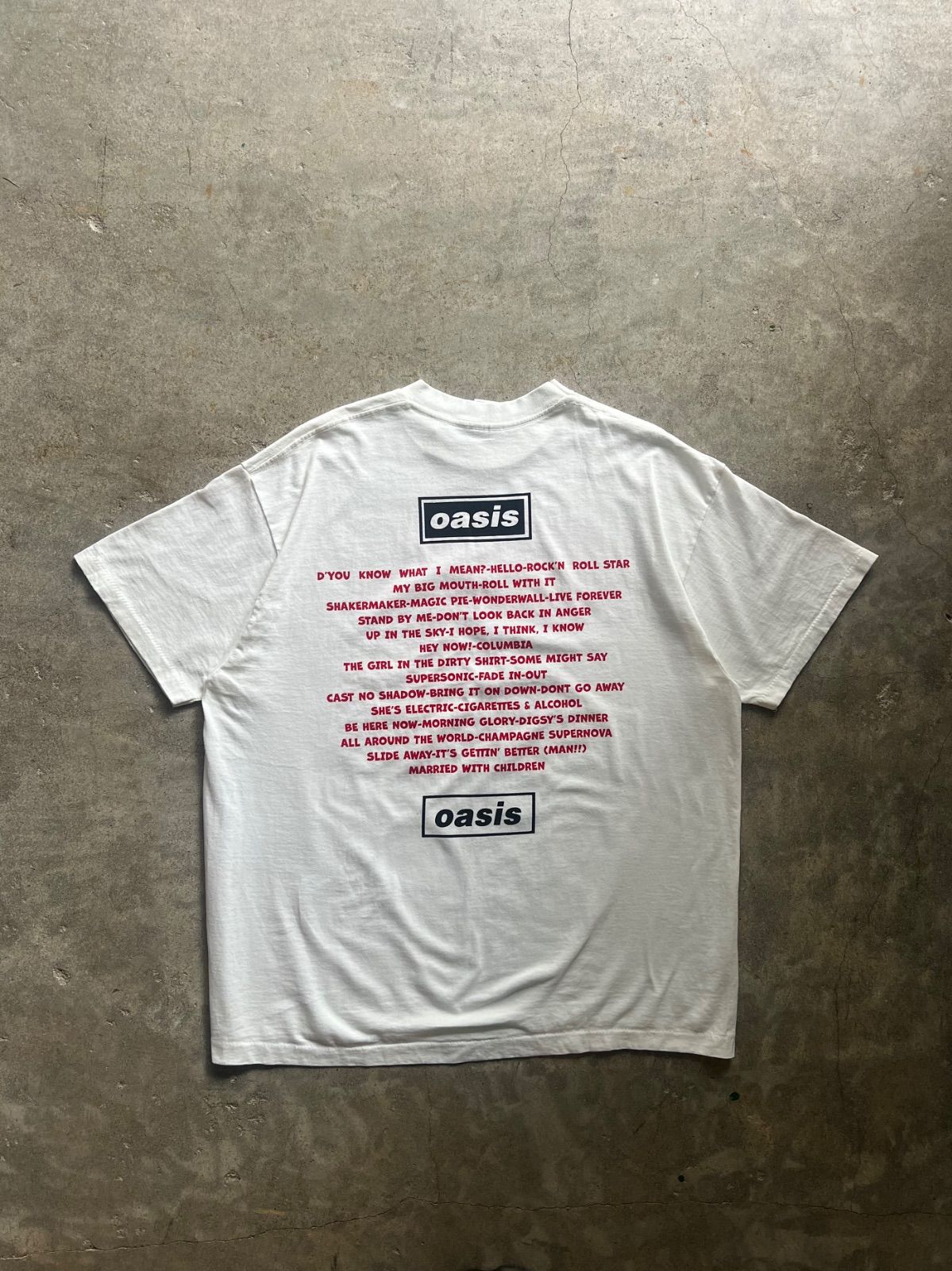 OASIS オアシス ロゴ Tシャツ XL 白 SCREEN STARS - メルカリ