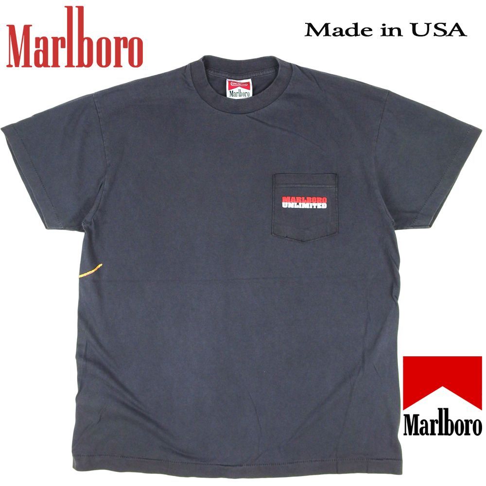 462 Marlboro マールボロ Tシャツ ブラック ポケ付き サンダーパス