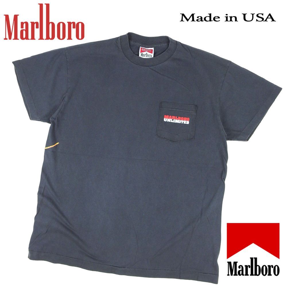 462 Marlboro マールボロ Tシャツ ブラック ポケ付き サンダーパス