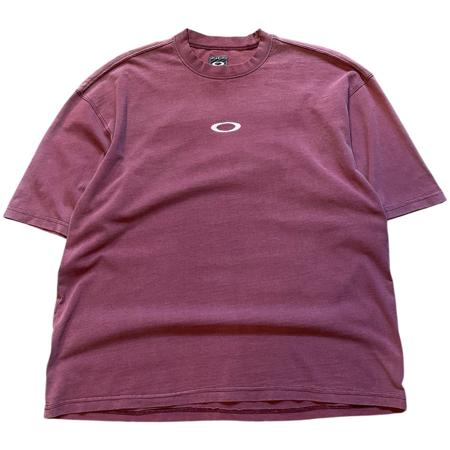 90s-00s OAKLEY Embroidery S/S Tee エンジ M オークリー Tシャツ 刺繍 刺繍ロゴ