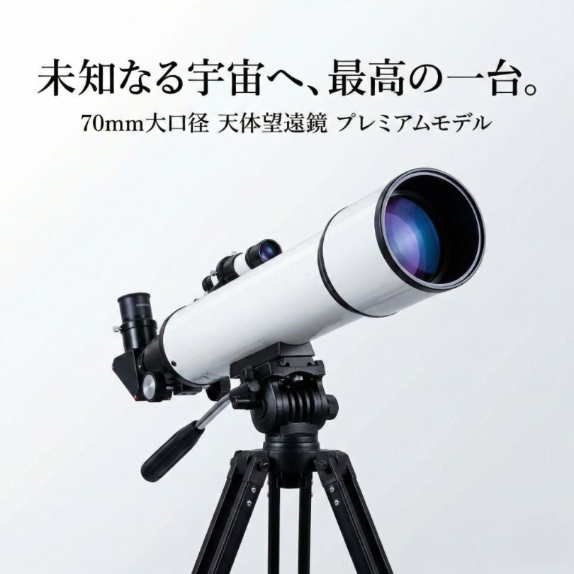 天体望遠鏡 70mm大口径 屈折式 三脚付き スマホ撮影対応 子供 初心者 