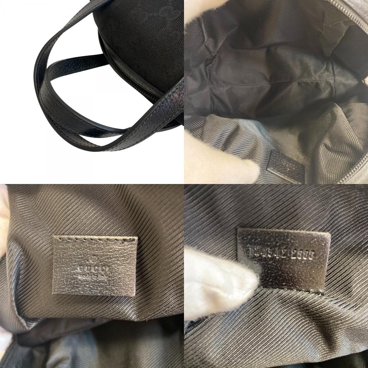 GUCCI グッチ 124542 ミニ GGキャンバス ハンドバッグ ブラック