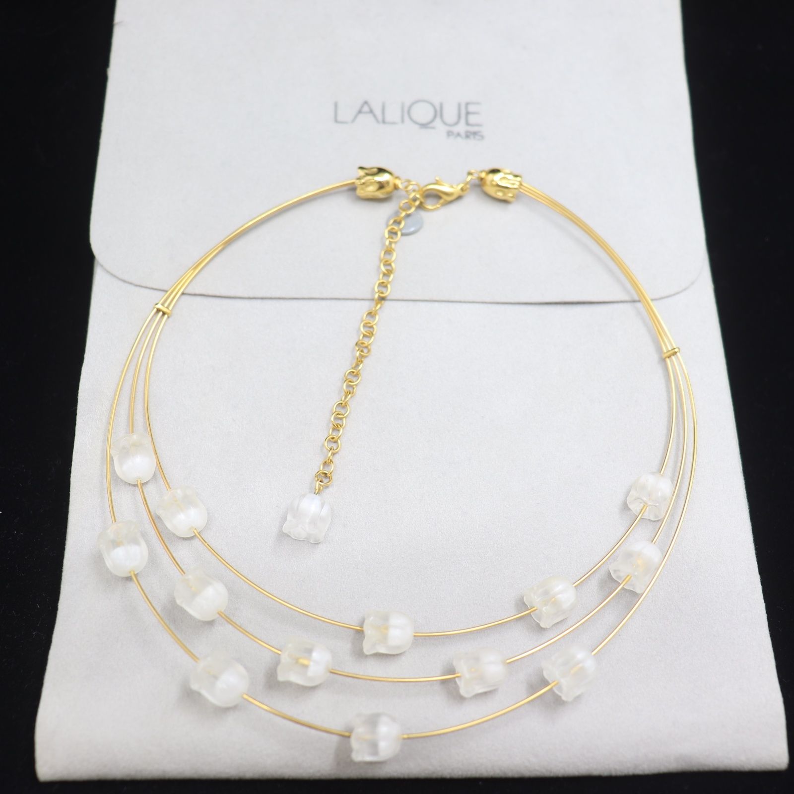 IT50YUG9RB0R LALIQUE ラリック ミュゲ すずらん 3連チョーカー