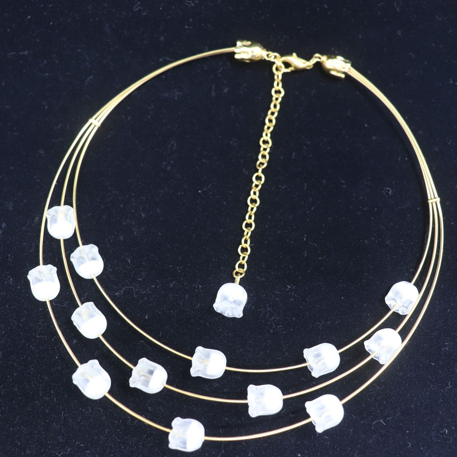 IT50YUG9RB0R LALIQUE ラリック ミュゲ すずらん 3連チョーカー 