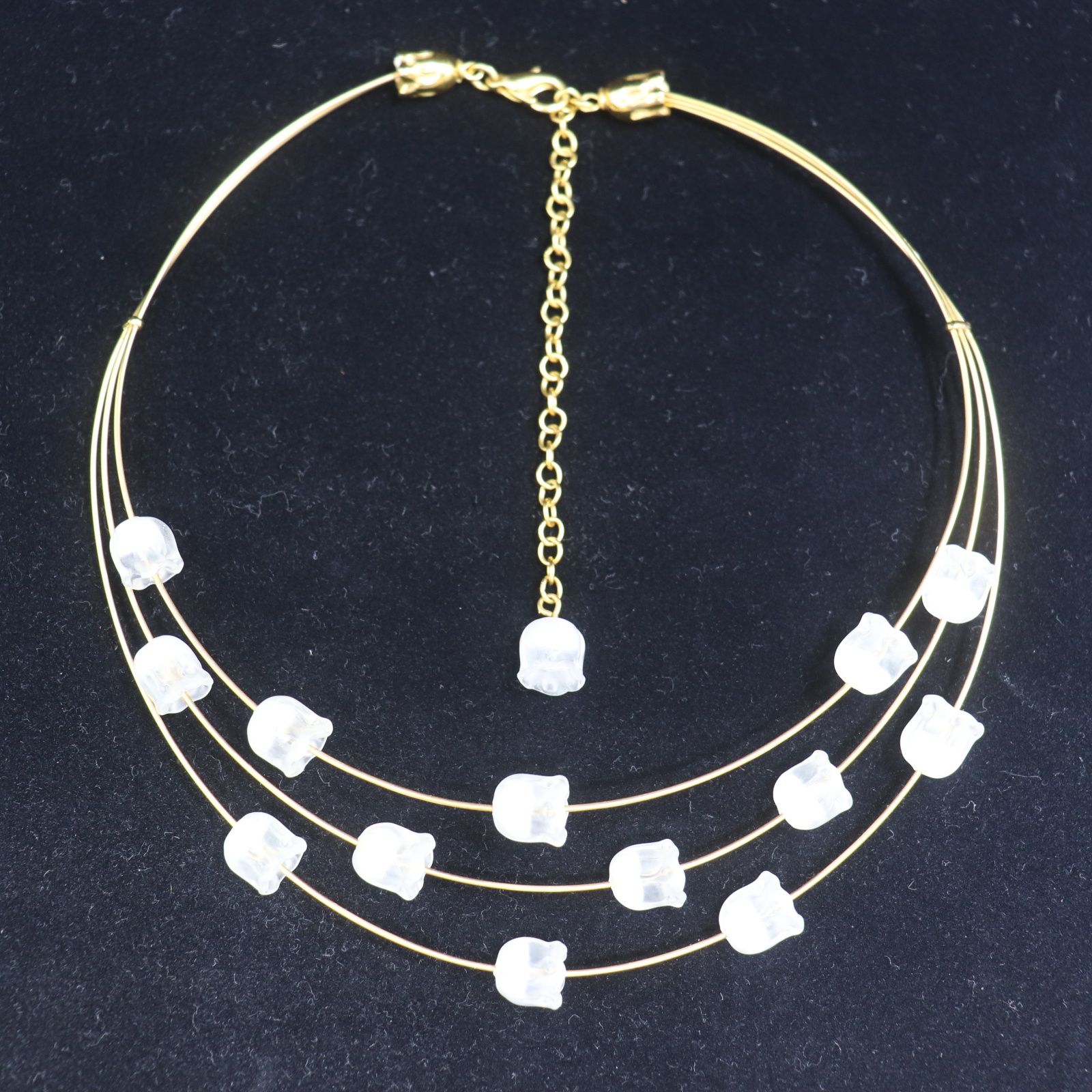 IT50YUG9RB0R LALIQUE ラリック ミュゲ すずらん 3連チョーカー