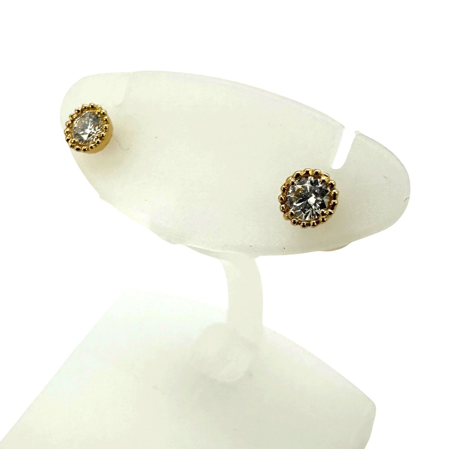 K18 ピアス ダイヤモンド 0.08ct 0.6g ゴールド 両耳用 レディース ジュエリー アクセサリー 宝石 【中古】 USED-AB 【9356】