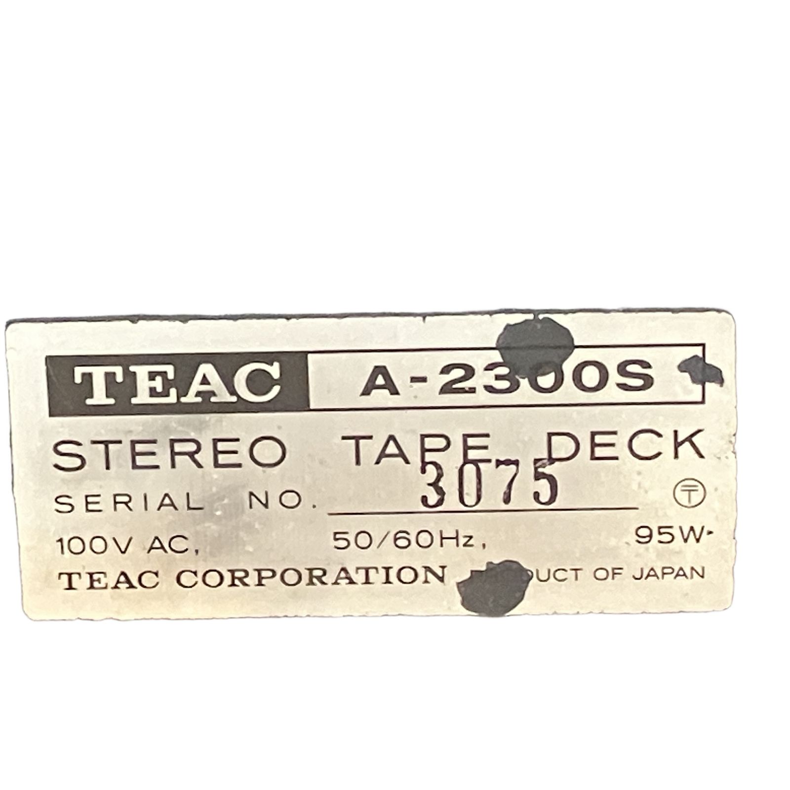 TEAC A-2300S オープンリールデッキ 50Hz 音響機器 オーディオ