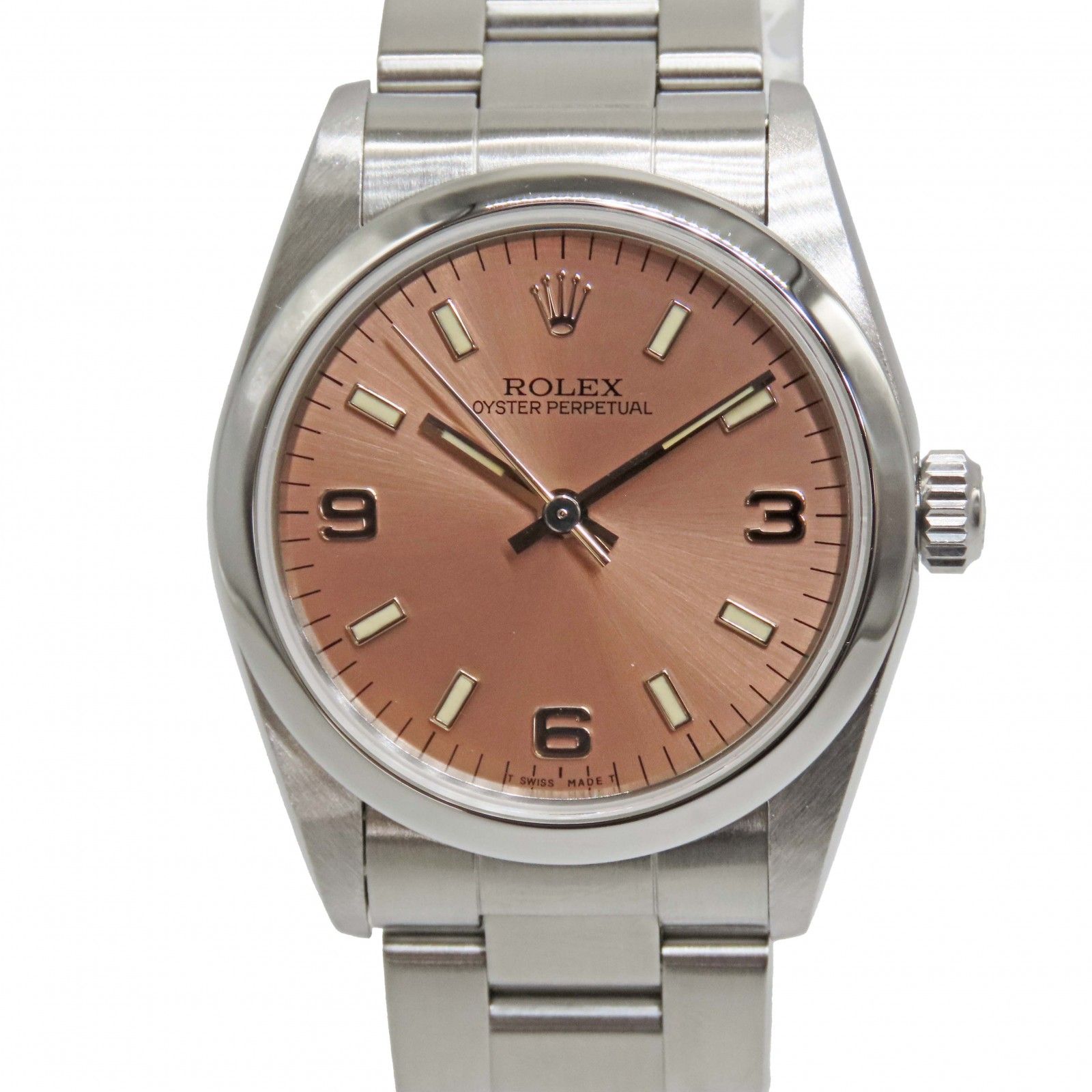 〈新品仕上げ〉 【中古】 ROLEX ロレックス 67480 オイスターパーペチュアル 30mm ピンク文字盤 U番 自動巻き レディース メンズ ユニセックス A2501223 【無料ギフトラッピング承ります】