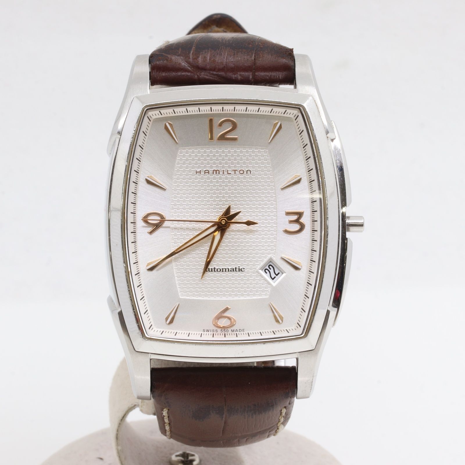 ITDBL47Y4QRU HAMILTON ハミルトン ジャズマスター トノー H364150 SS/革 AT メンズ 腕時計 ジャンク品 シルバー文字盤