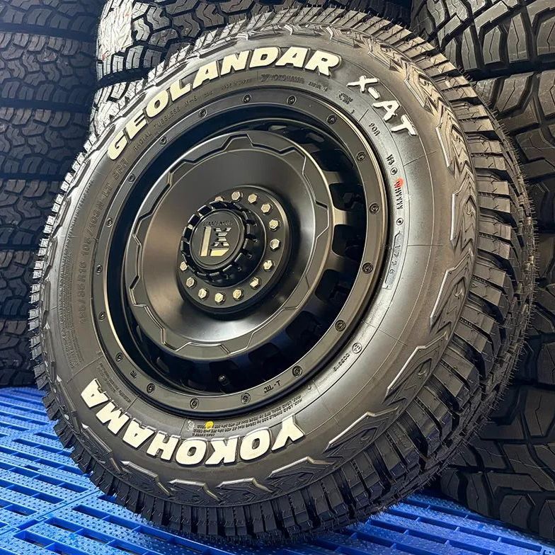 新品 タイヤホイール 4本セット ジムニー JB64 JB23 16インチ｜ヨコハマ ジオランダー X-AT 185/85R16 ホワイトレター LEXXEL SwaGGer