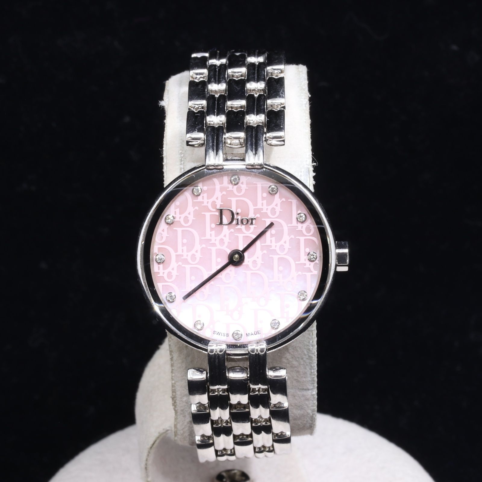 美品 Christian Dior バギラ 腕時計 クオーツ 12Pダイヤ ITVWOL27DIB4 DIOR ディオール バギラ ダイヤ12P QZ CD092110