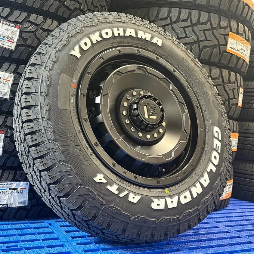 【車種】 ジムニー用 JB64 JB23 ヨコハマ ジオランダー G018 AT4 185/85R16 ホワイトレター 新品 タイヤホイール 4本セット LEXXEL SwaGGer