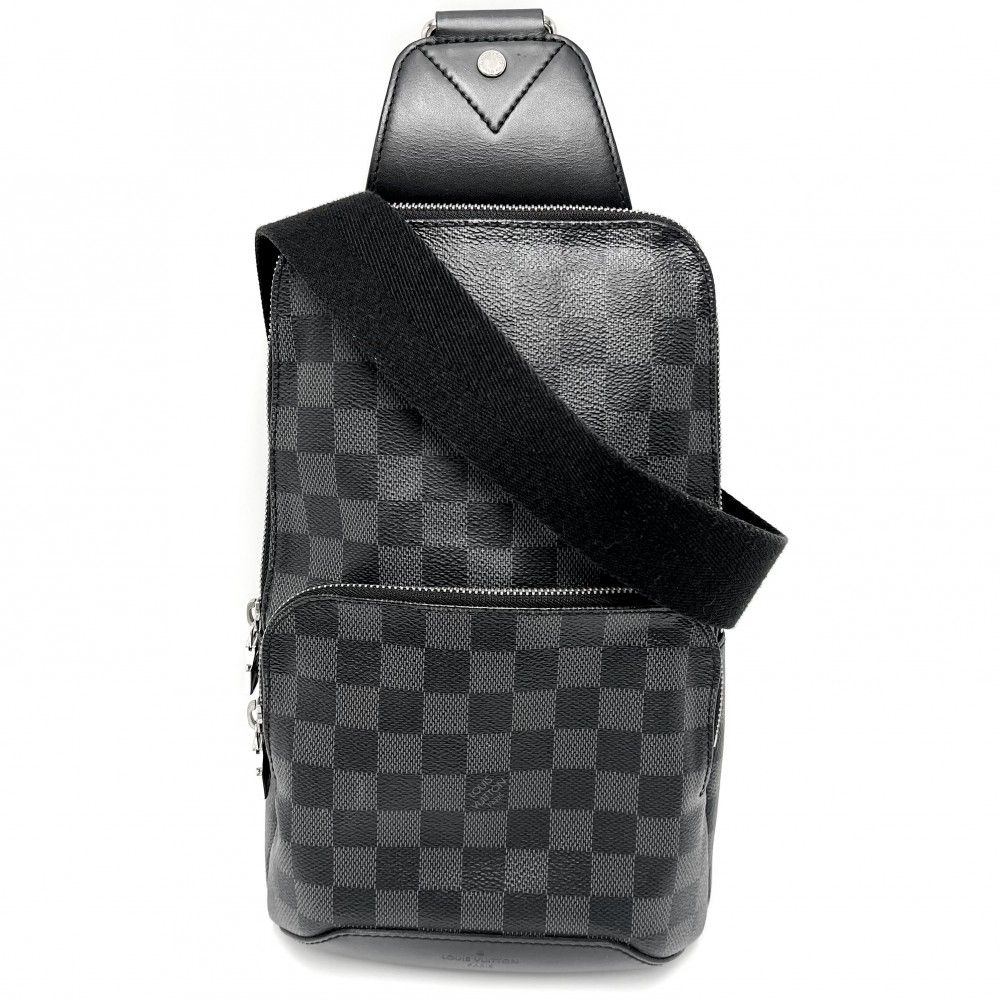 ルイヴィトン ボディバッグ メンズ アヴェニュー スリングバッグ クロスボディバッグ 肩掛け 斜め掛け LOUIS VUITTON N41719 ダミエグラフィットキャンバス ブラック 黒 シルバー金具【中古品】