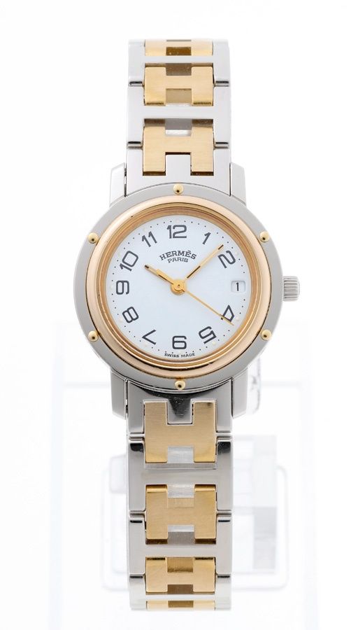 エルメス / HERMES クリッパー CL4.220 ホワイト クオーツ 【中古