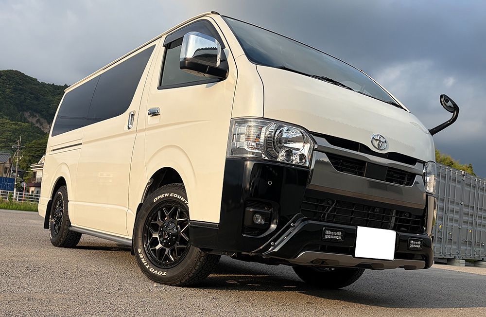 【車検】 200系 ハイエース レジアスエース タイヤホイール 16インチ｜トーヨー オープンカントリー AT3 215/65R16 LEXXEL インフェルノ