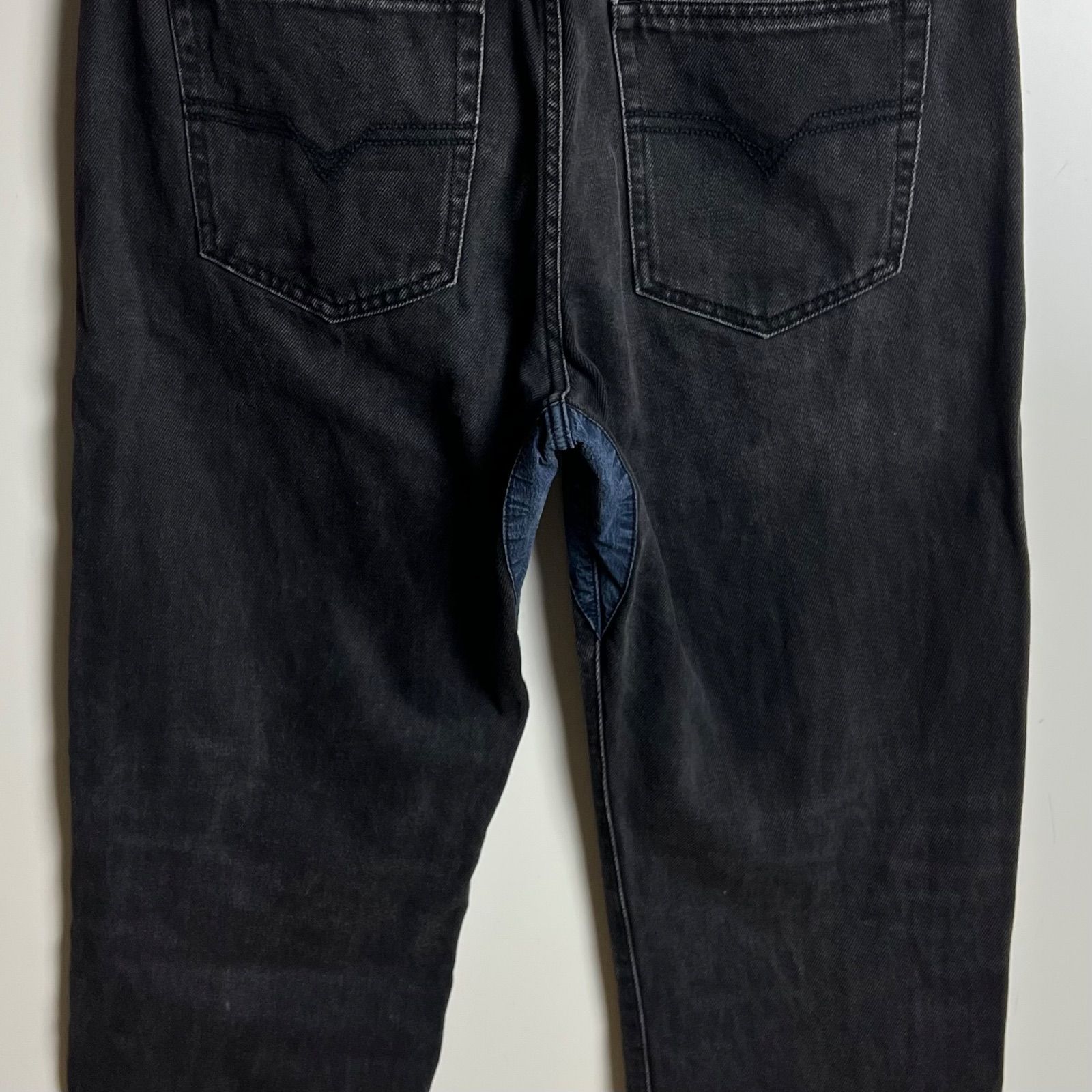 DIESEL 2020 D-VIKER-SP2 black denim jeans w32 ディーゼル 切替