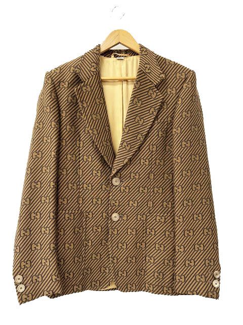 グッチ GUCCI 20AW GG 総柄 ストライプ ジャガード テーラード