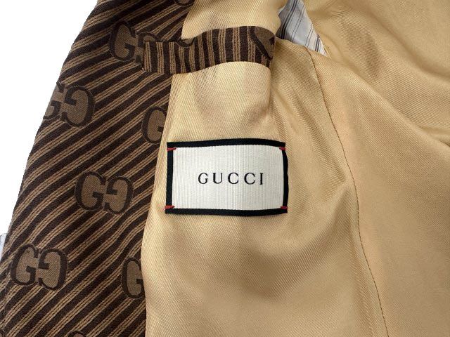 グッチ GUCCI 20AW GG 総柄 ストライプ ジャガード テーラード