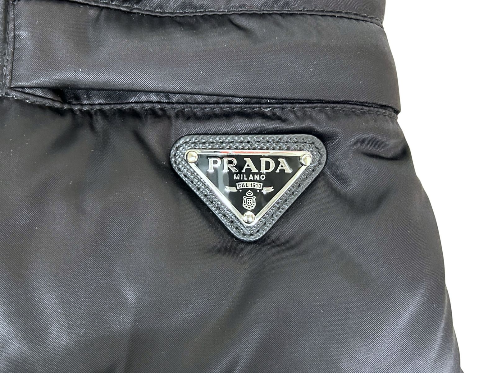 PRADA (プラダ) ファー付きダウンジャケット 29P353 42 ブラック 