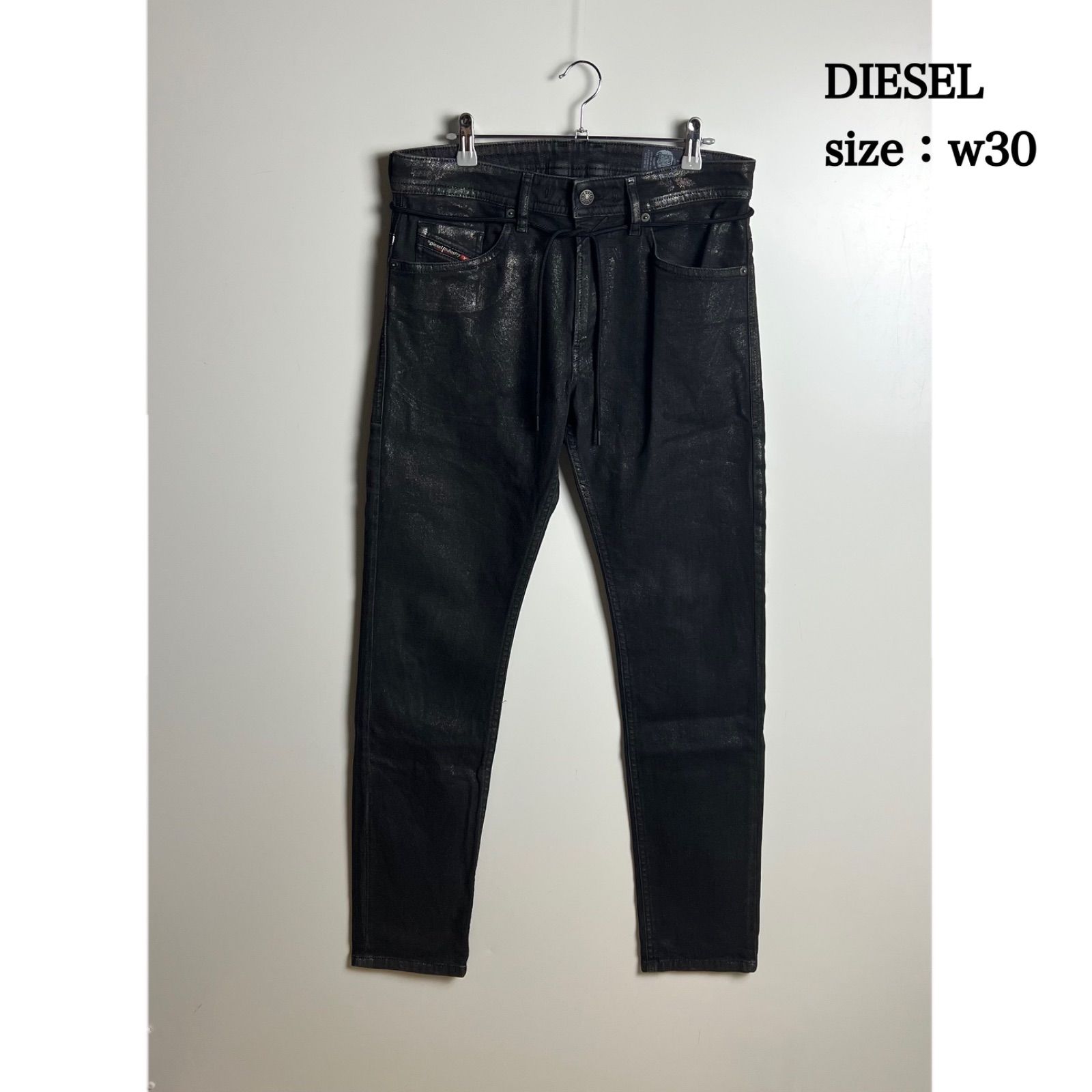 DIESEL 新品限定モデル ラメ・レザーコーティングジョグジーンズ DIESEL lame coating Thommer JoggJeans 0098U SP1-NE w30 ディーゼル