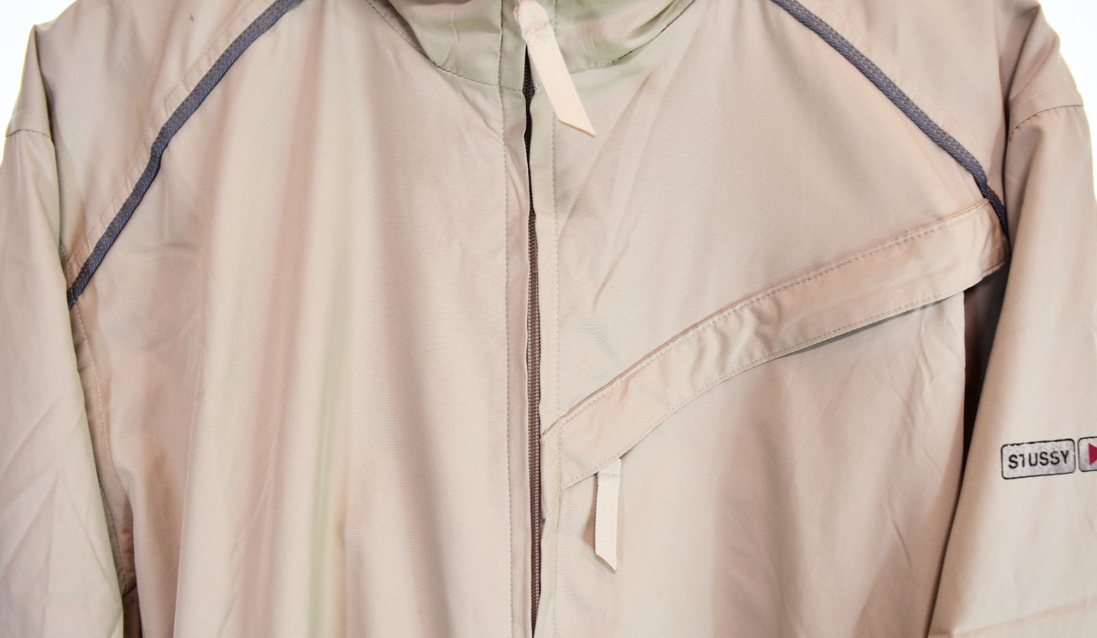 OLD STUSSY ナイロンブルゾン　ベージュ ステューシー STUSSY OLD 00s Wzip Track Nylon Jacket ダブルジップ
