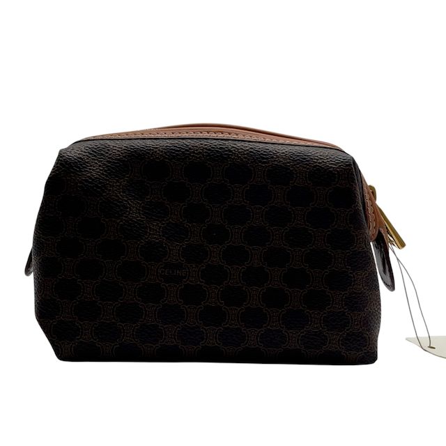 極美品 CELINE セリーヌ ロゴ マカダム 総柄 ポーチ 小物 レザー