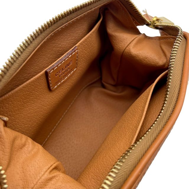 極美品 CELINE セリーヌ ロゴ マカダム 総柄 ポーチ 小物 レザー