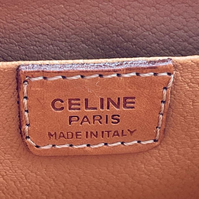 極美品 CELINE セリーヌ ロゴ マカダム 総柄 ポーチ 小物 レザー