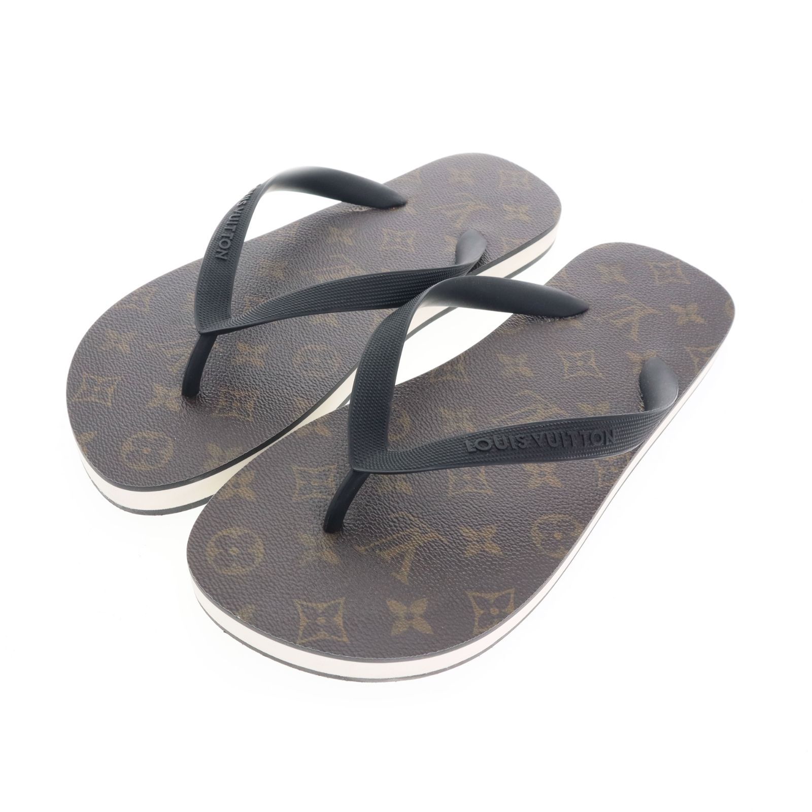 【中古】LOUIS VUITTON ルイヴィトン VS1119 モリトールライン ビーチサンダル モノグラム 約26cm レディース メンズ サンダル ブラック ブラウン アパレル ブランド
