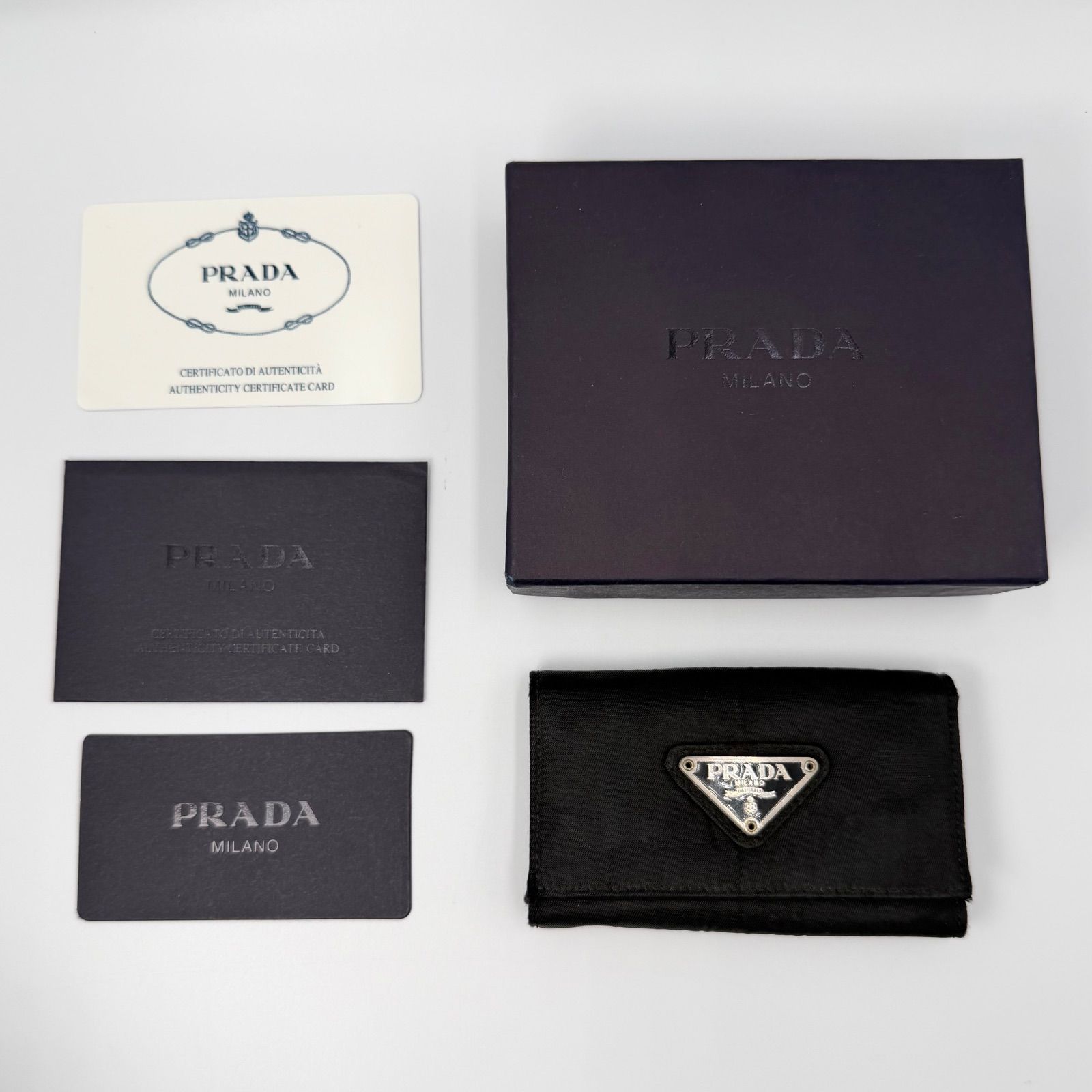 PRADA プラダ キーケース 6連 ナイロン ブラック-即納できます