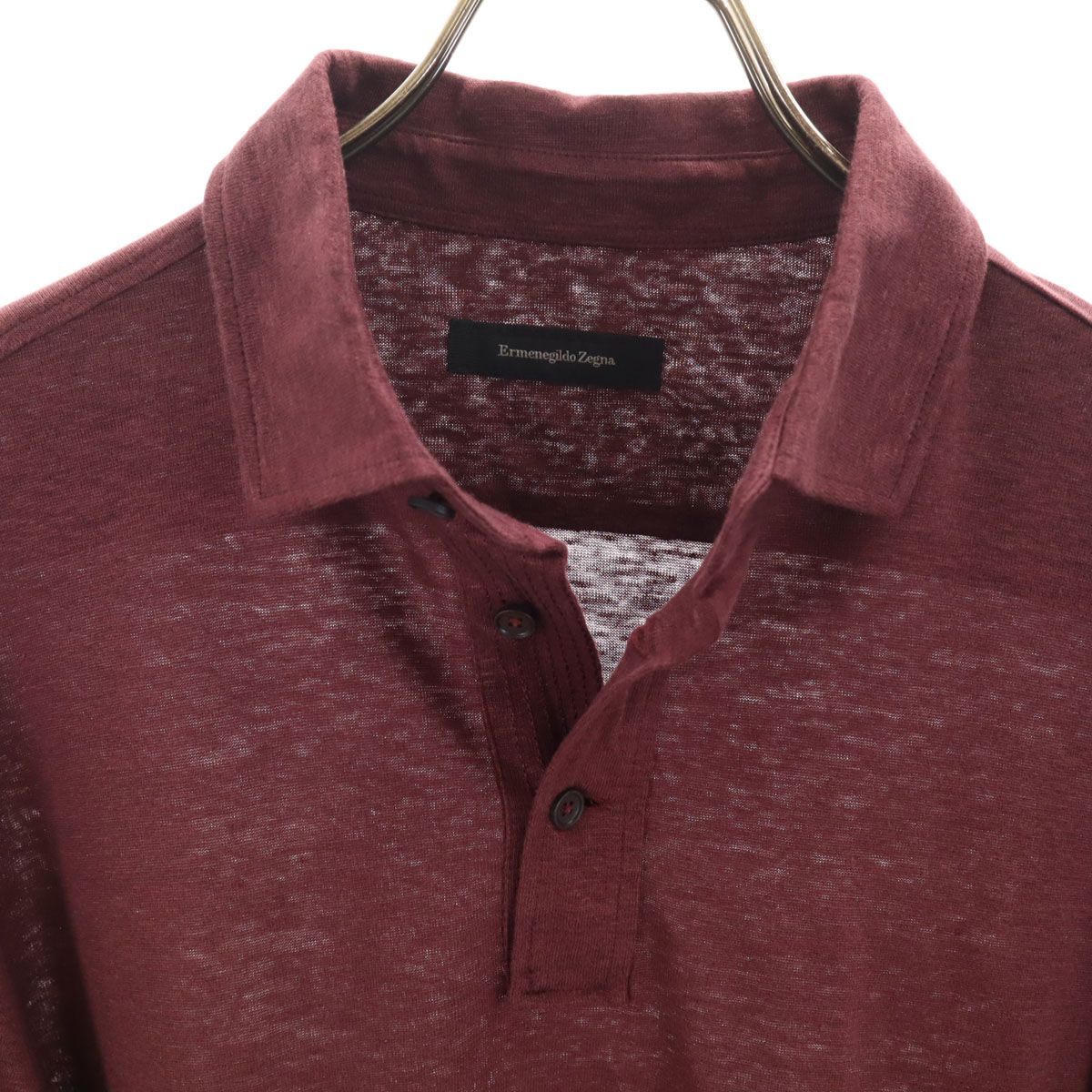 Ermenegildo Zegna エルメネジルドゼニア リネン100％ 長袖 ポロシャツ 