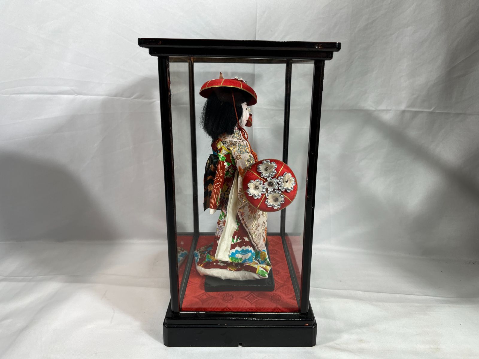日本人形 花笠 ガラスケース入り 人形 工芸品 工芸 伝統 日本 和