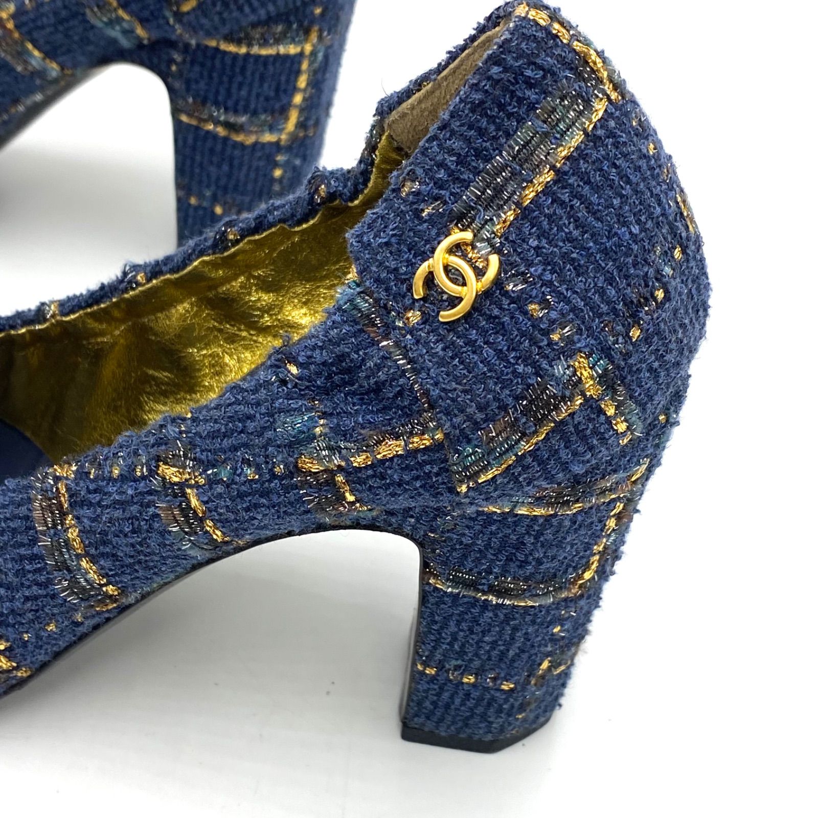 希少！ CHANEL シャネル ツイード ココマーク ハイヒール パンプス