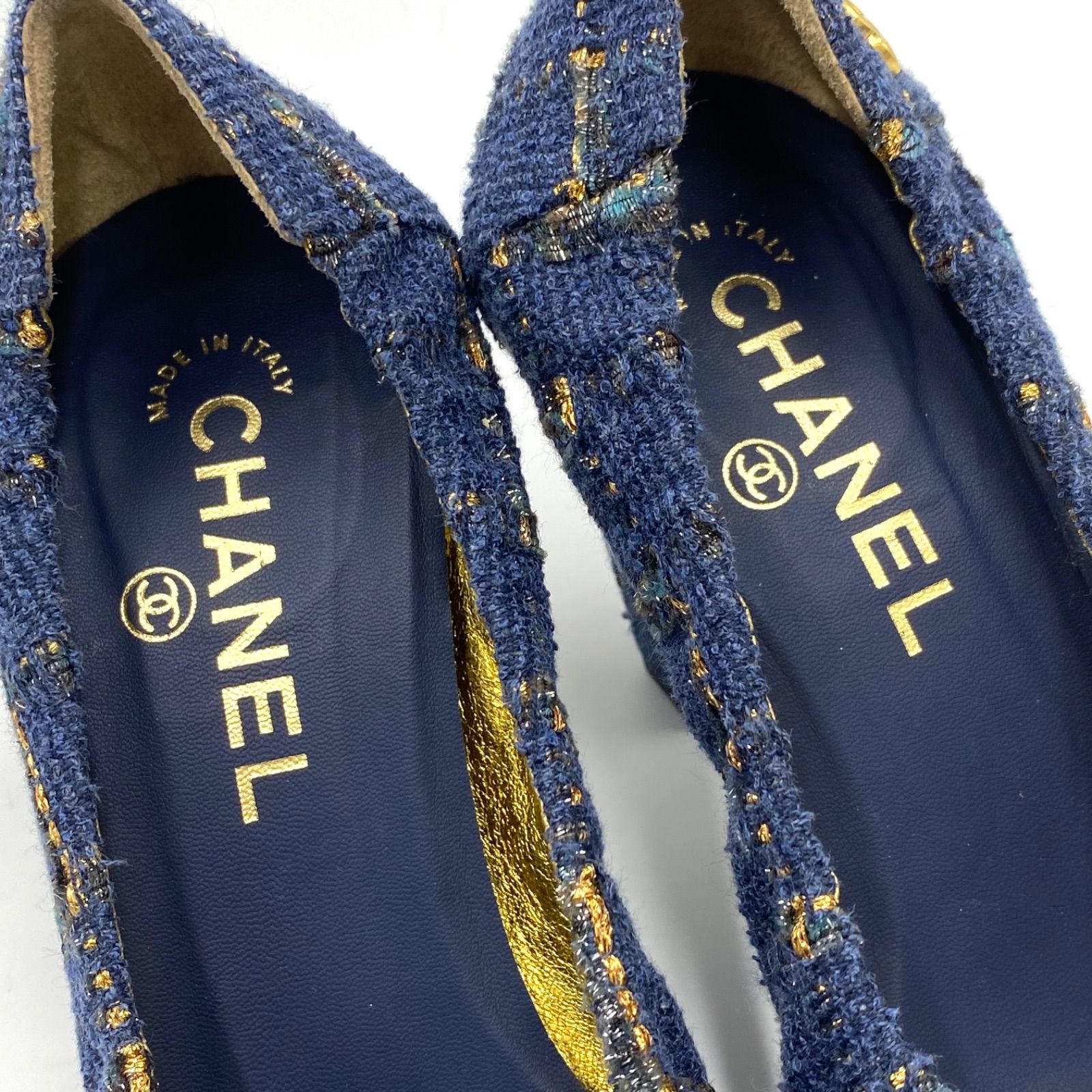 希少！ CHANEL シャネル ツイード ココマーク ハイヒール パンプス