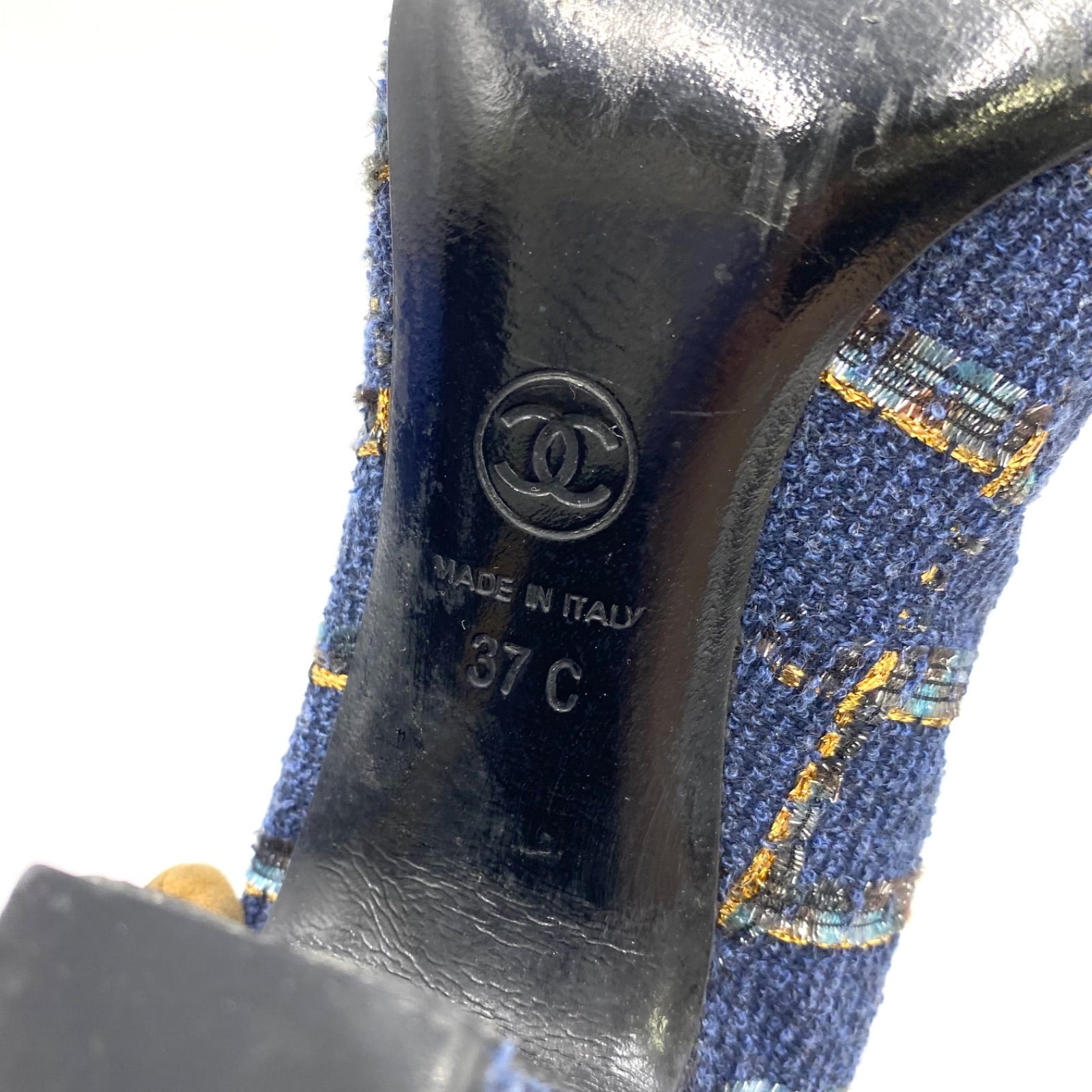 希少！ CHANEL シャネル ツイード ココマーク ハイヒール パンプス