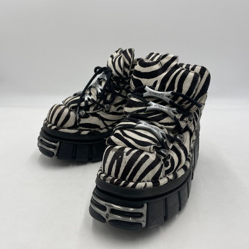 [Used goods] Vetemon x NEWROCK New Rock bespoke collaboration PLATFORM SNEAKERS “" ZEBRA "” PLATFORM SNEAKER Zebra Shoe Shoe [162-260604-yo-04-tei]