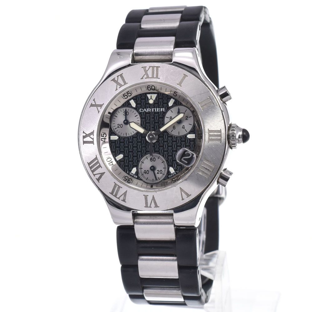 カルティエ CARTIER W10125U2 マスト21 クロノスカフ クロノグラフ