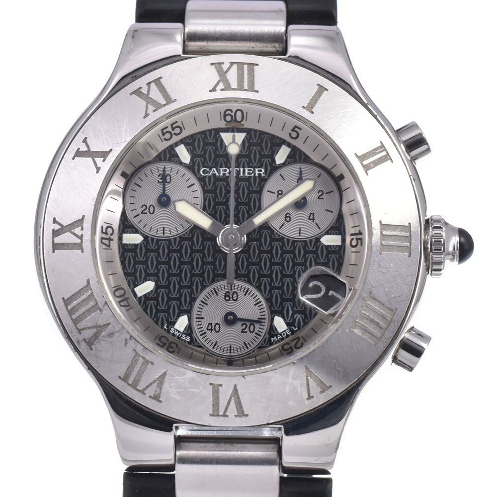 カルティエ CARTIER W10125U2 マスト21 クロノスカフ クロノグラフ