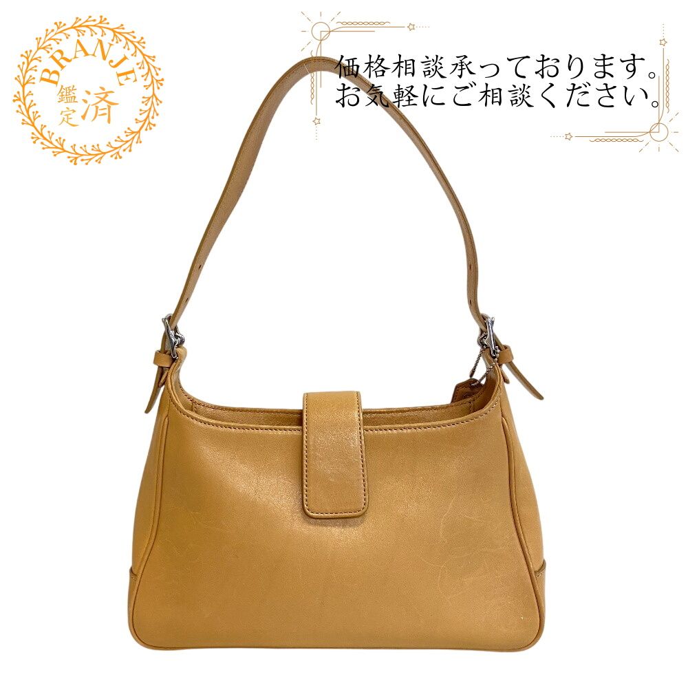 COACH コーチ 7789 ポーチ レザー ハンド ショルダーバッグ ベージュ 