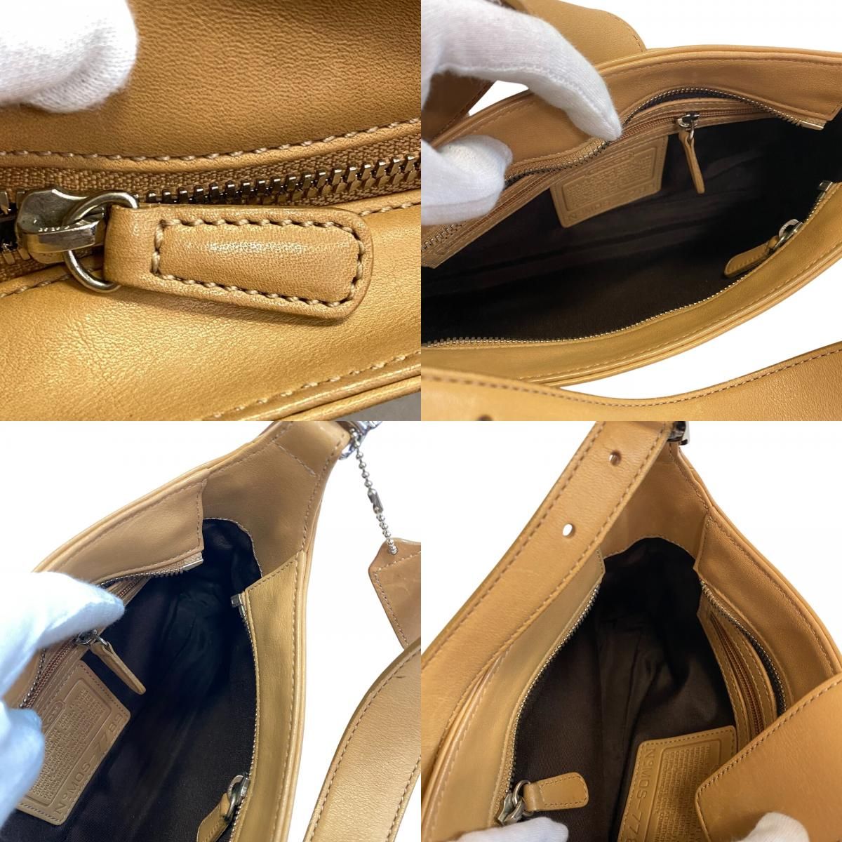 COACH コーチ 7789 ポーチ レザー ハンド ショルダーバッグ ベージュ 