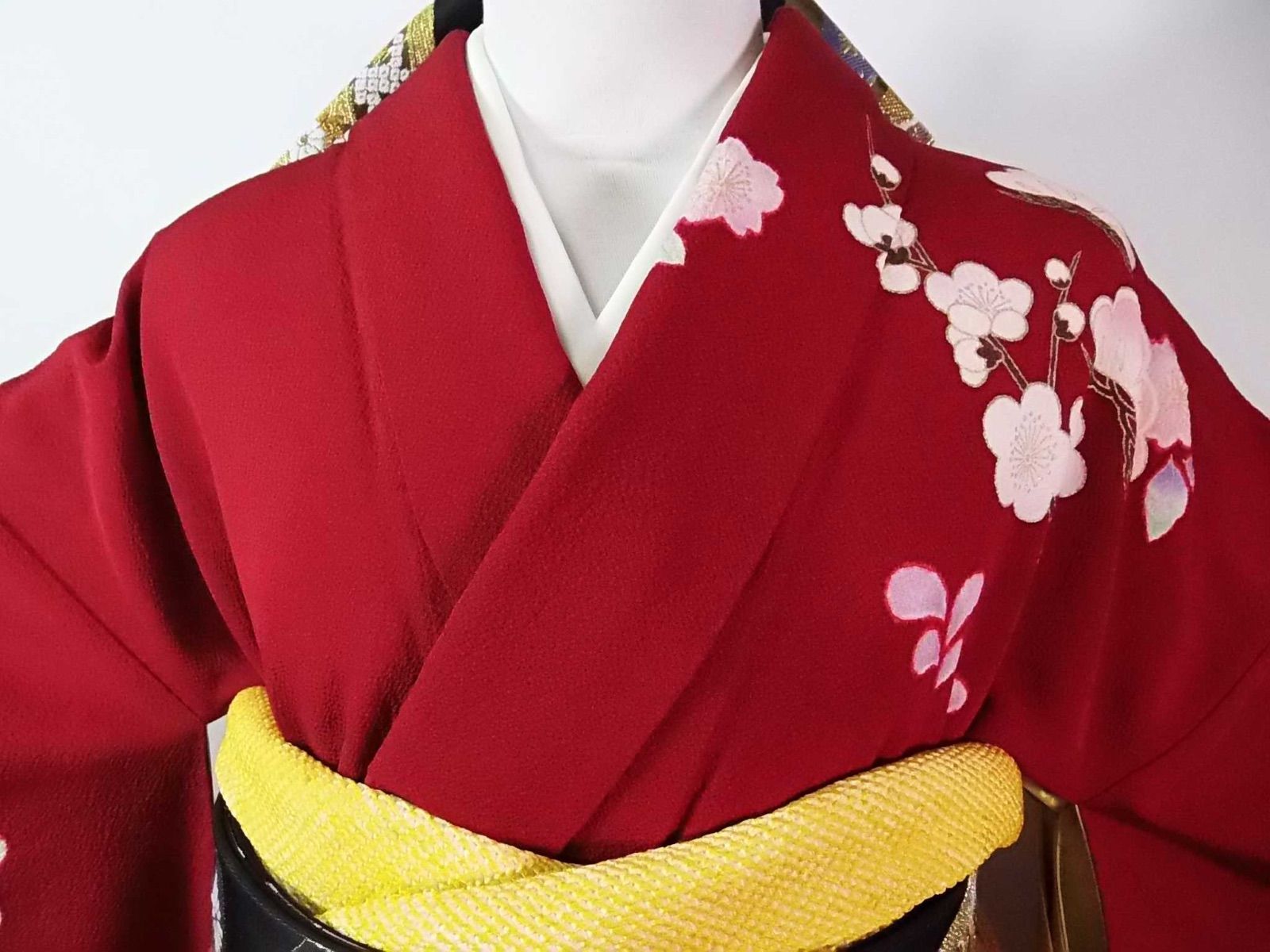 花鼓に映る水面の雅 やまと誂え 縮緬 振袖 長襦袢セット 正絹 ガード 