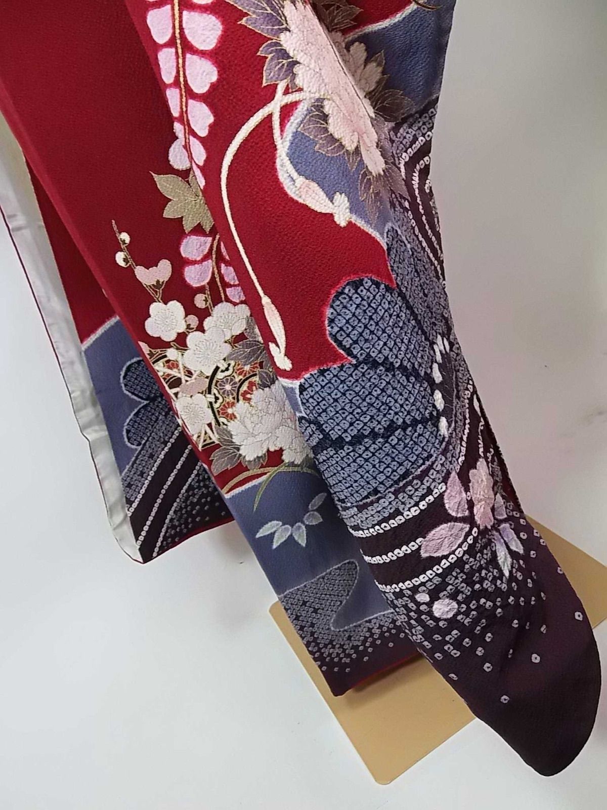 花鼓に映る水面の雅 やまと誂え 縮緬 振袖 長襦袢セット 正絹 ガード 