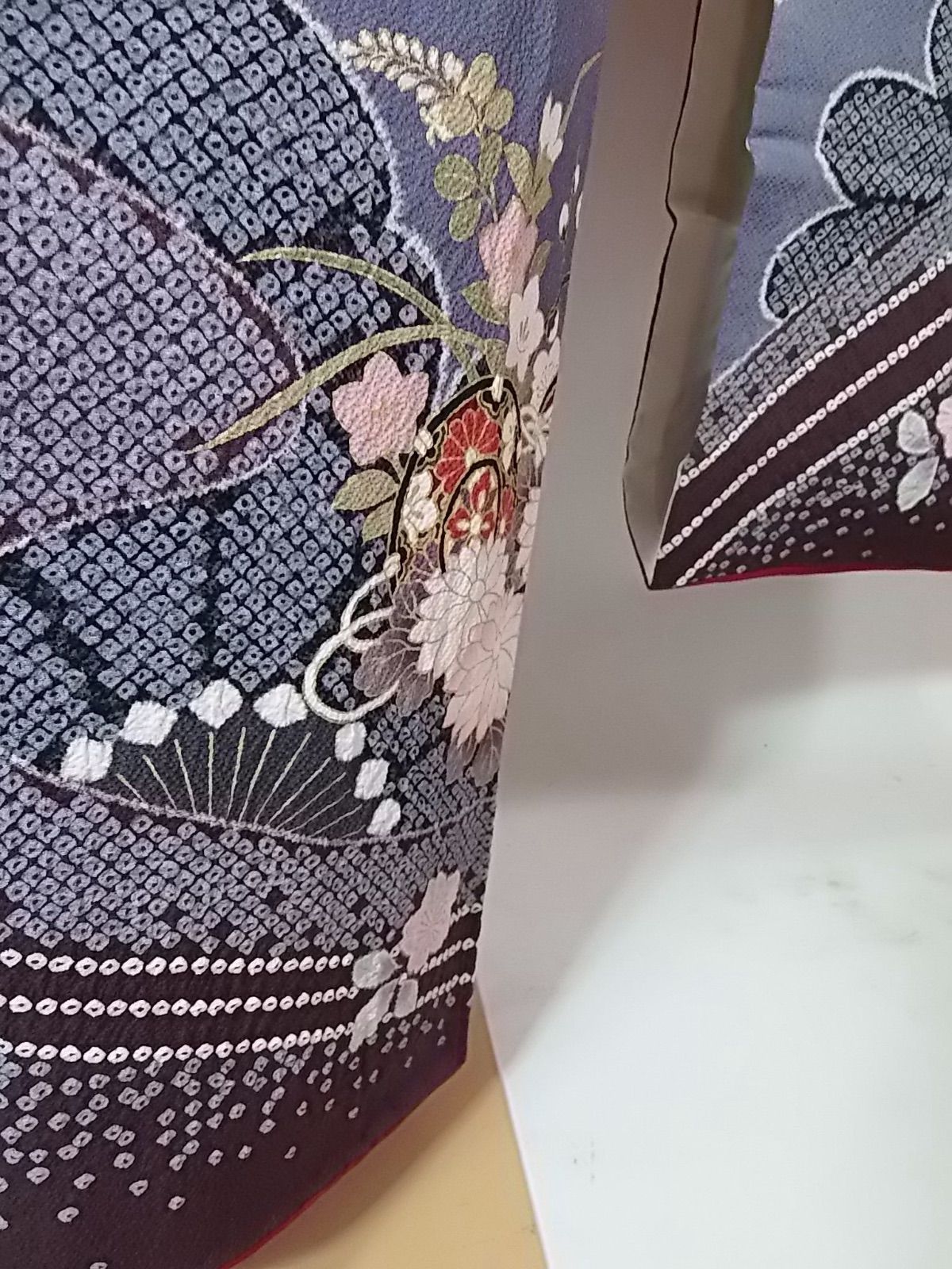 花鼓に映る水面の雅 やまと誂え 縮緬 振袖 長襦袢セット 正絹 ガード 