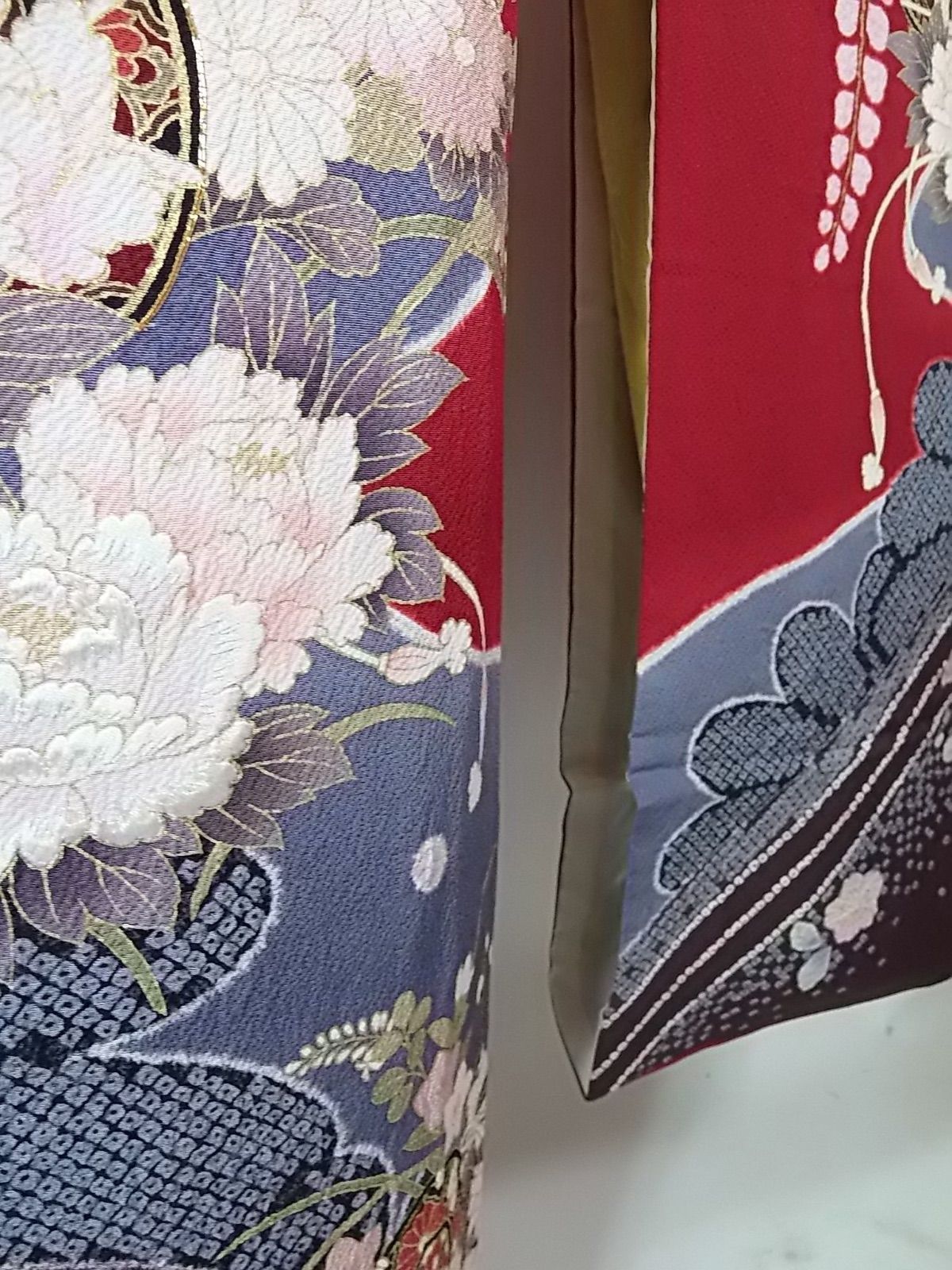 花鼓に映る水面の雅 やまと誂え 縮緬 振袖 長襦袢セット 正絹 ガード 